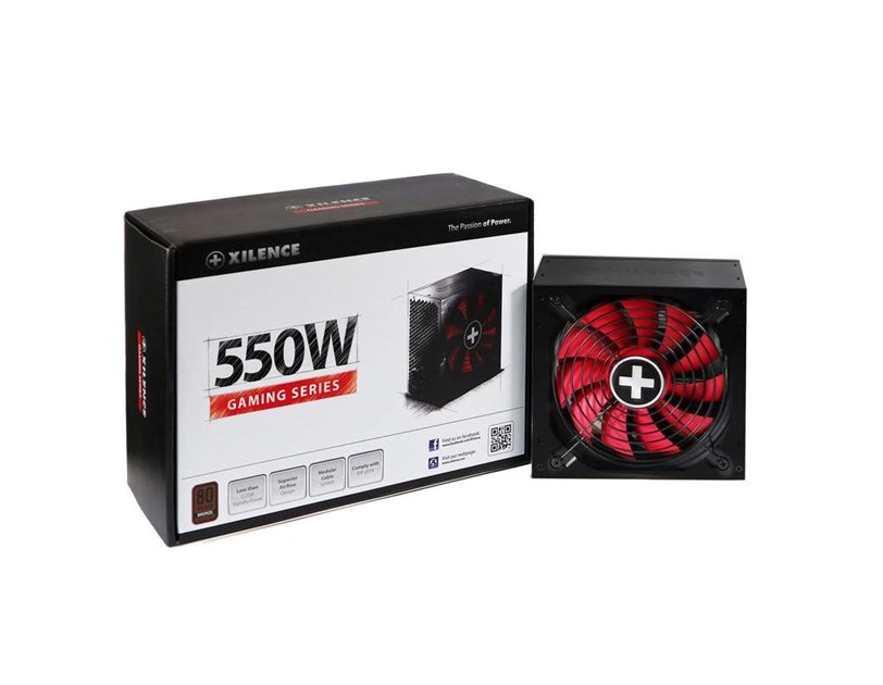 Xilence 550W Gaming, ATX 2.4 80+ BRONZE, aktivan PFC, 2×PCIe, 6×SATA, 20+4-pina, 120mm ventilator, crno