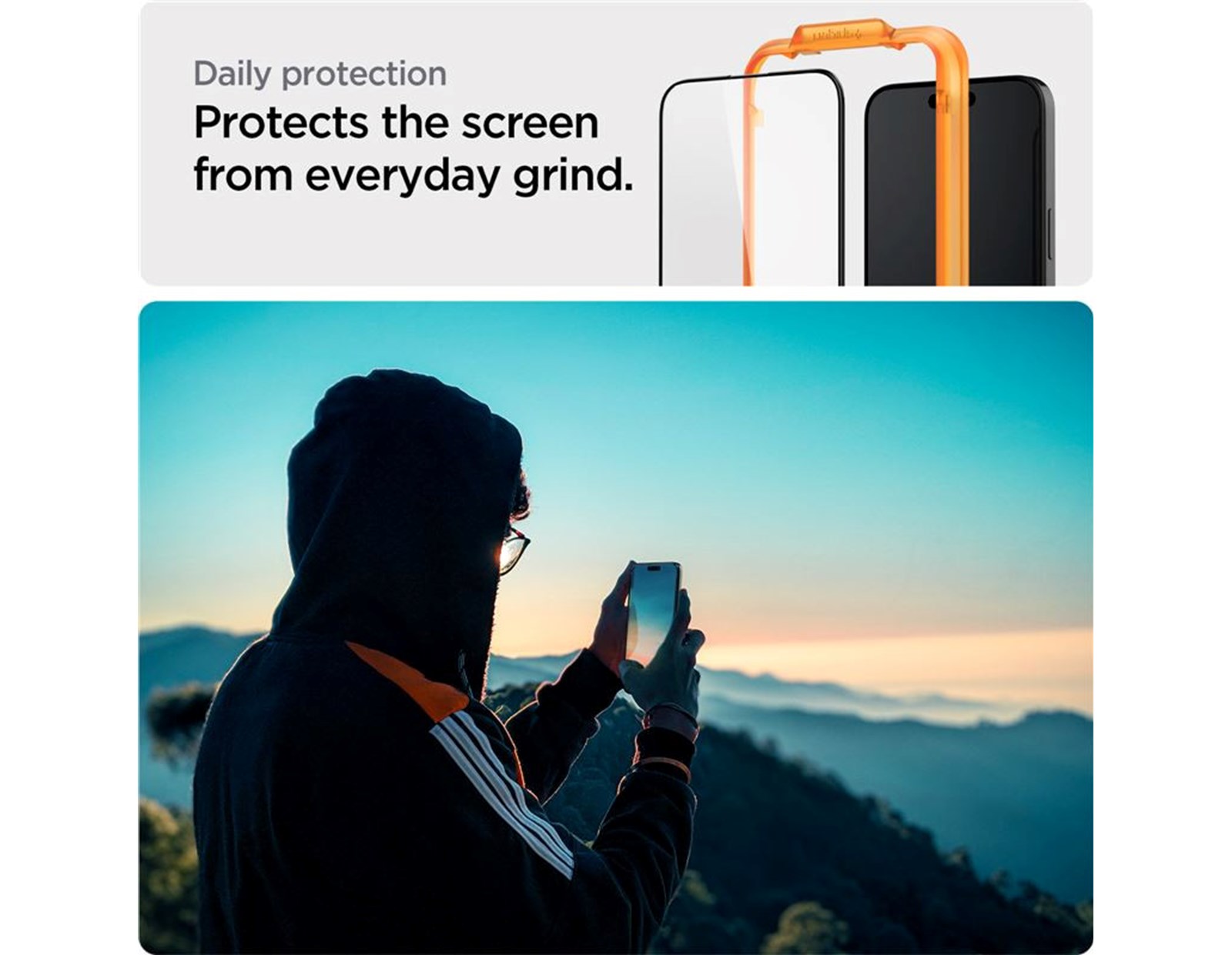 Spigen Glass tR AlignMaster, zaštitno staklo za ekran telefona, 2 kom, FC crni - iPhone 15 Plus (AGL06886)