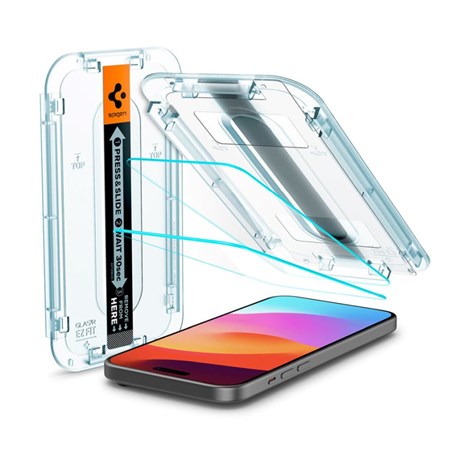 Spigen Glass tR EZ Fit, zaštitno staklo za ekran telefona, 2 kom - iPhone 16/15 (AGL06903)