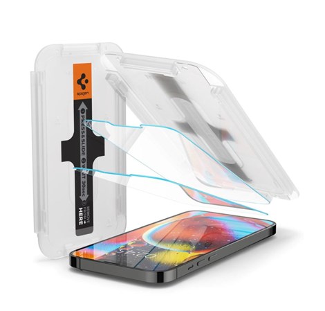 Spigen tR EZ Fit, zaštitno staklo za ekran telefona, 2 kom + okvir za instalaciju - iPhone 14/iPhone 13 Pro/iPhone 13