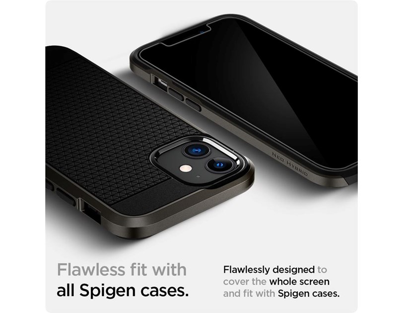 Spigen Glas tR EZ Fit, zaštitno staklo za telefon, 2 kom - iPhone 12 mini 