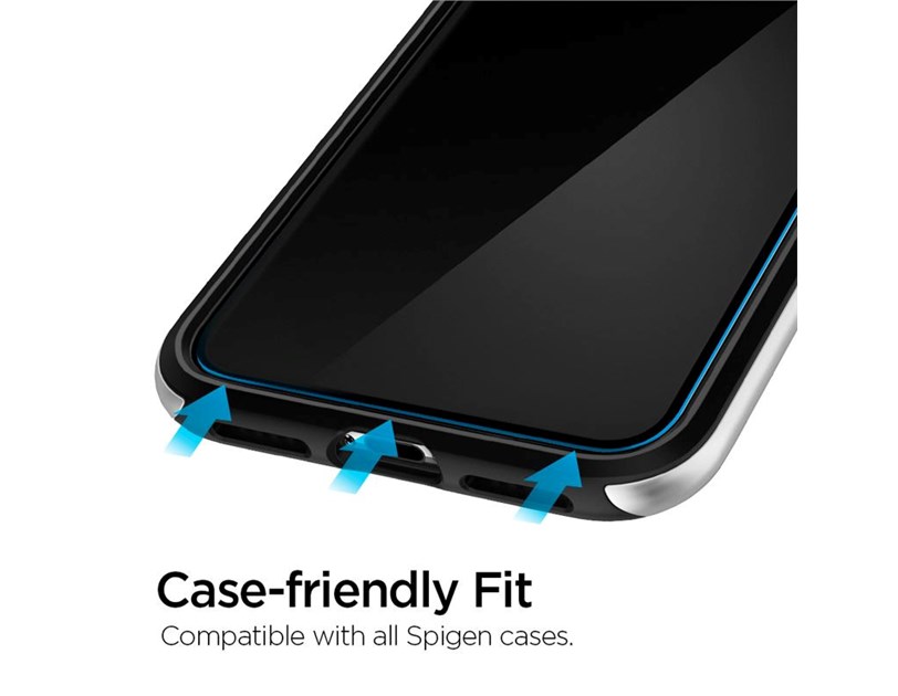 Spigen Align Glas.tR, zaštitno staklo za ekran telefona, 2 kom + okvir za instalaciju - iPhone 11/XR (AGL00101)
