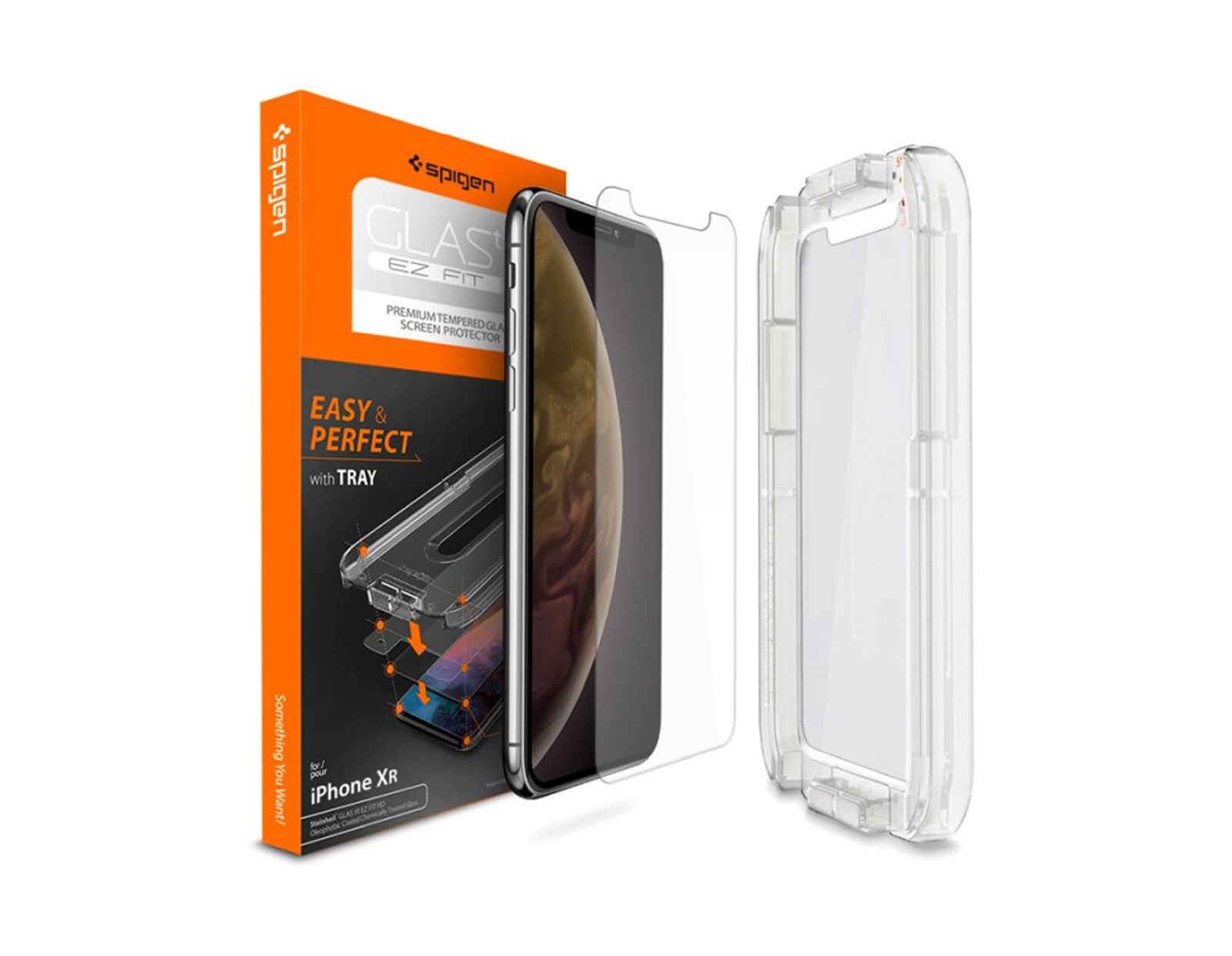 Spigen Glas.tR EZ Fit, zaštitno staklo za telefon - iPhone XR