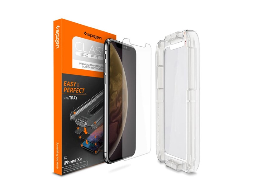 Spigen Glas.tR EZ Fit, zaštitno staklo za telefon - iPhone XR