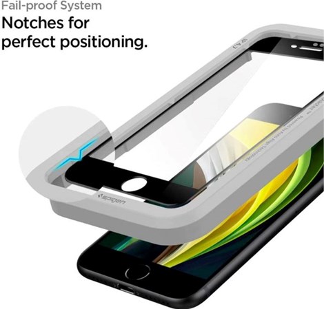 Spigen AlignMaster FC, zaštitno staklo za ekran telefona + okvir za instalaciju - iPhone SE (2022/2020)/8/7 (AGL01294)