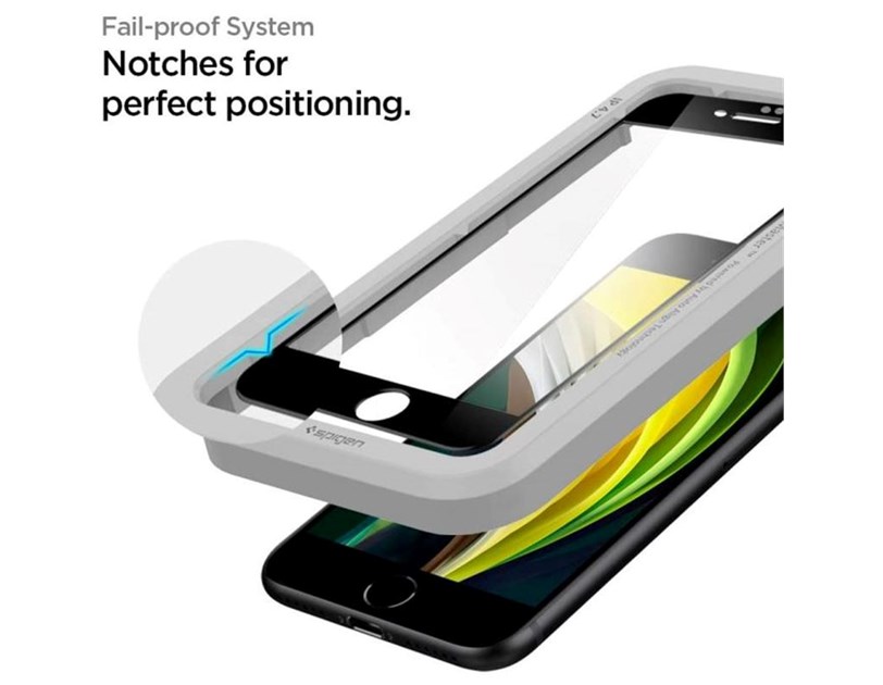 Spigen AlignMaster FC, zaštitno staklo za ekran telefona + okvir za instalaciju - iPhone SE (2022/2020)/8/7 (AGL01294)