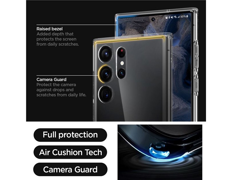 Spigen Ultra Hybrid, zaštitna maska za telefon, prozirna - Samsung Galaxy S23 Ultra