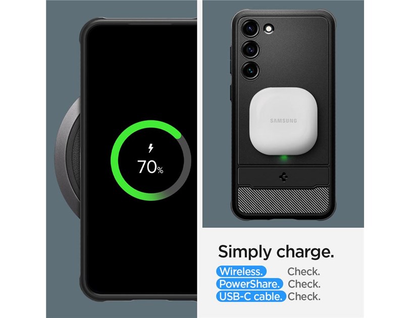 Spigen Rugged Armor, zaštitna maska za telefon, crna - Samsung Galaxy S23+
