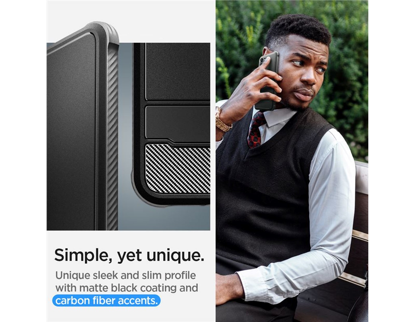 Spigen Rugged Armor, zaštitna maska za telefon, crna - Samsung Galaxy S23+