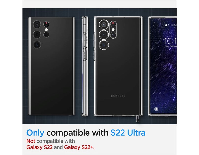 Spigen Liquid Crystal, zaštitna maska za telefon, prozirna - Samsung Galaxy S22 Ultra