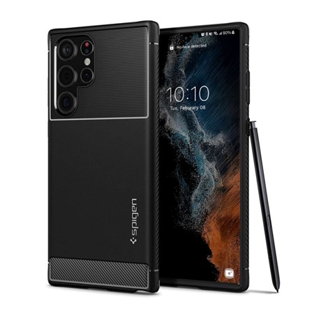Spigen Rugged Armor, zaštitna maska za telefon, mat crna - Samsung Galaxy S22 Ultra (ACS03914)