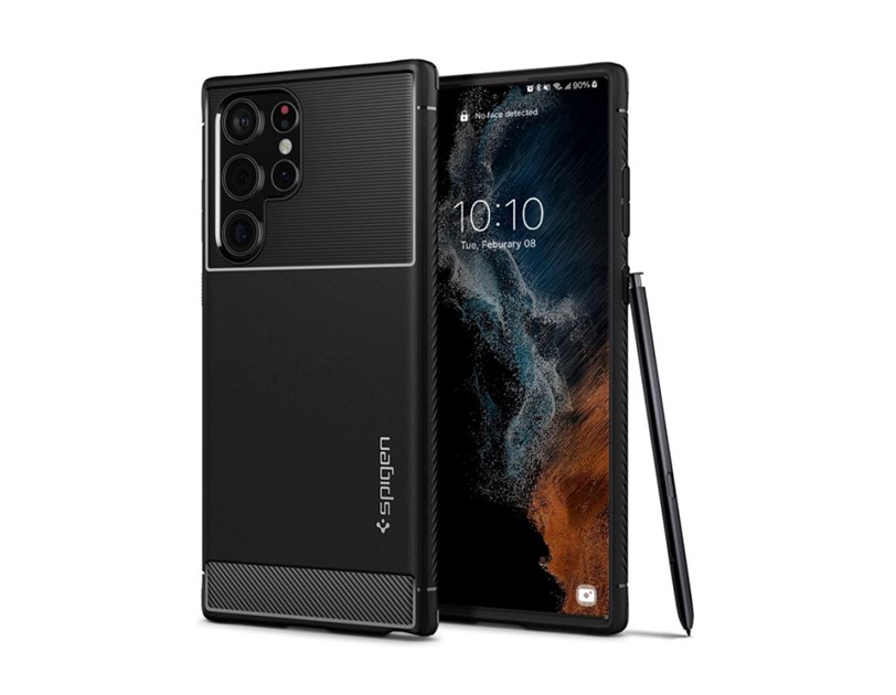 Spigen Rugged Armor, zaštitna maska za telefon, mat crna - Samsung Galaxy S22 Ultra (ACS03914)
