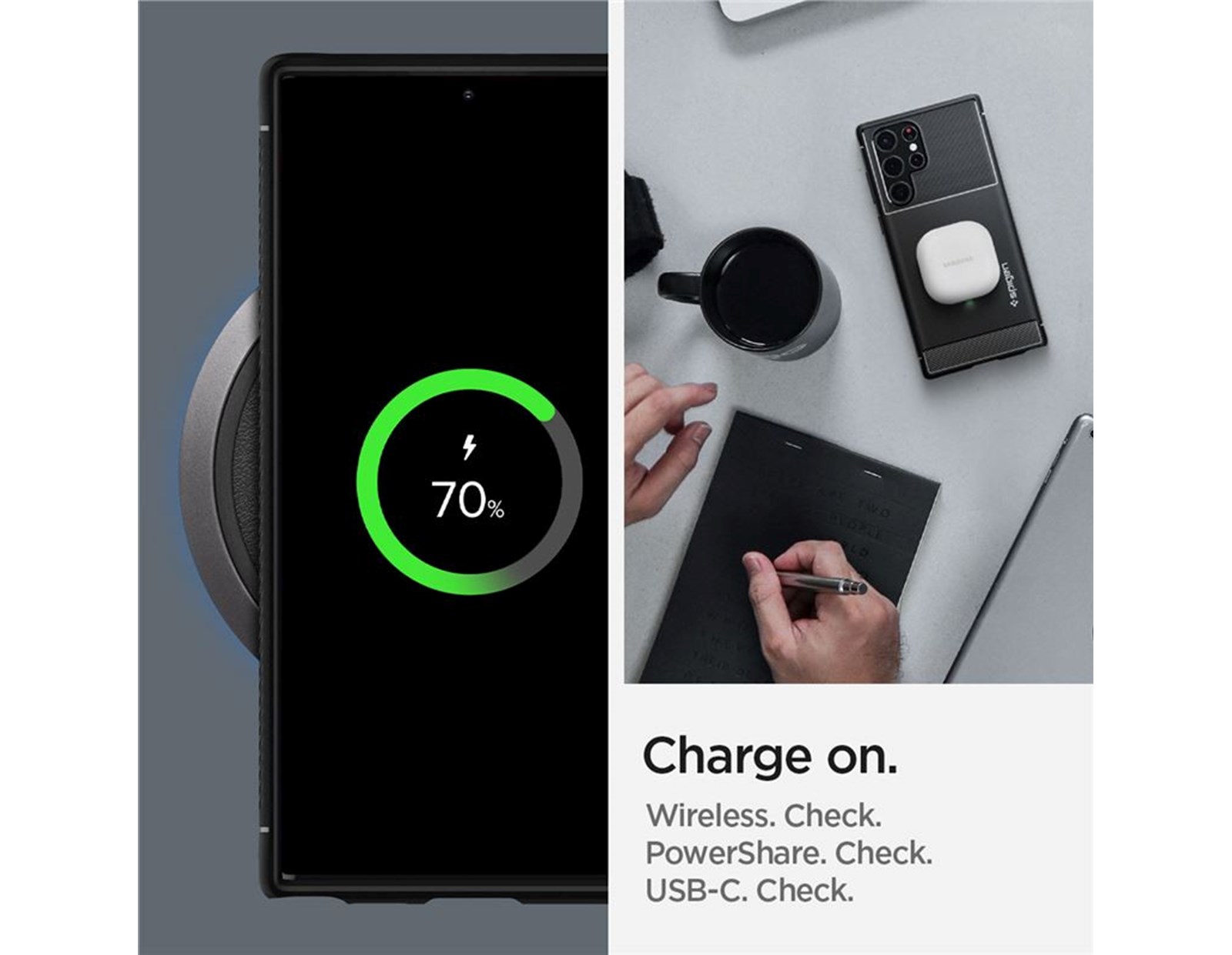 Spigen Rugged Armor, zaštitna maska za telefon, mat crna - Samsung Galaxy S22 Ultra (ACS03914)