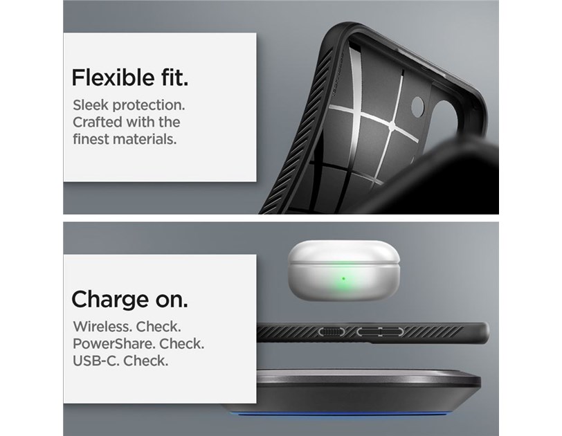 Spigen Liquid Air, zaštitna maska za telefon, crna - Samsung Galaxy S22 (ACS03987)