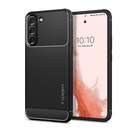Spigen Rugged Armor, zaštitna maska za telefon, mat crna - Samsung Galaxy S22