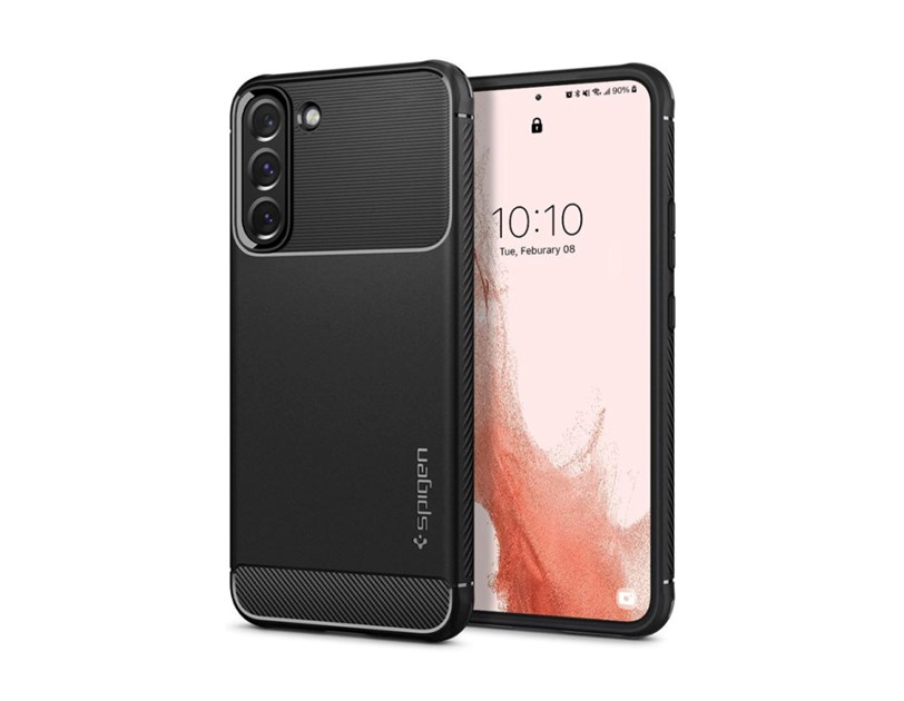 Spigen Rugged Armor, zaštitna maska za telefon, mat crna - Samsung Galaxy S22