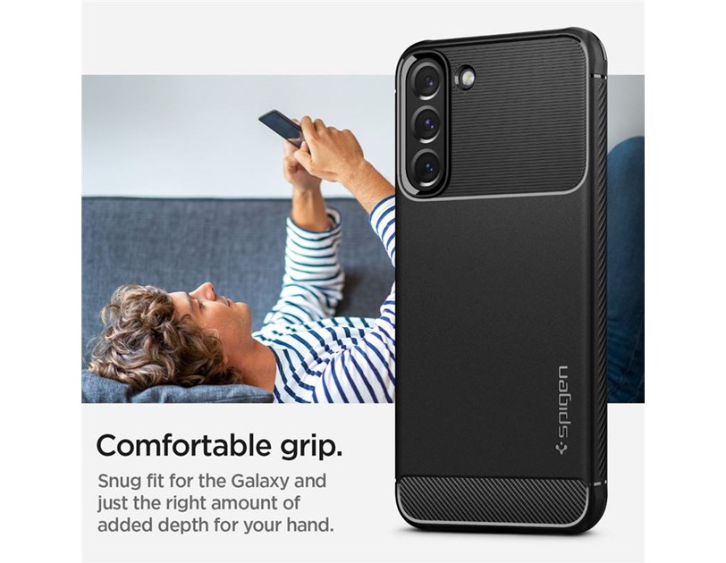 Spigen Rugged Armor, zaštitna maska za telefon, mat crna - Samsung Galaxy S22