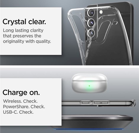 Spigen Liquid Crystal, zaštitna maska za telefon, prozirna - Samsung Galaxy S22