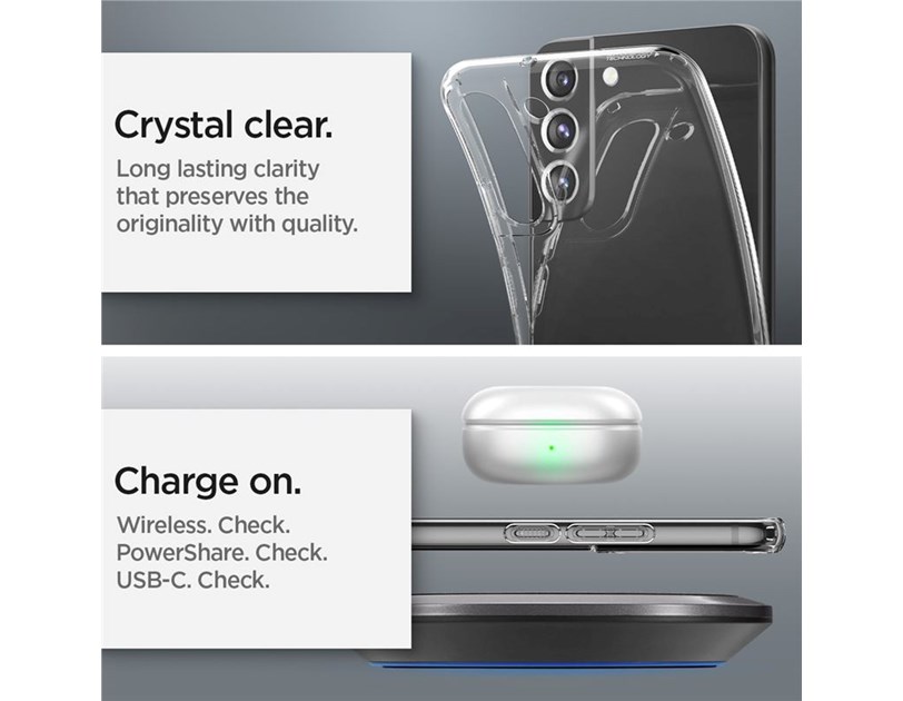 Spigen Liquid Crystal, zaštitna maska za telefon, prozirna - Samsung Galaxy S22