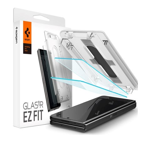 Spigen Glass tR EZ Fit, Transparency, zaštitno staklo za ekran telefona, 2 kom + okvir za instalaciju - Samsung Galaxy Z Fold5 (AGL06523)