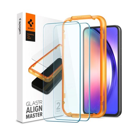 Spigen Glass Align Master Clear, zaštitno staklo za ekran telefona, 2 kom + okvir za instalaciju - Samsung Galaxy A54 5G (AGL05966) 