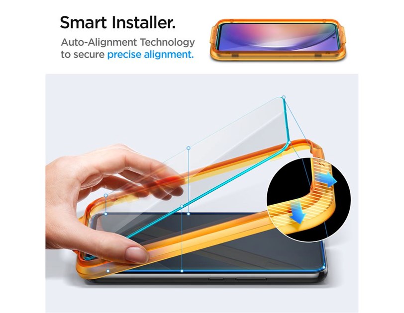 Spigen Glass Align Master Clear, zaštitno staklo za ekran telefona, 2 kom + okvir za instalaciju - Samsung Galaxy A54 5G (AGL05966) 