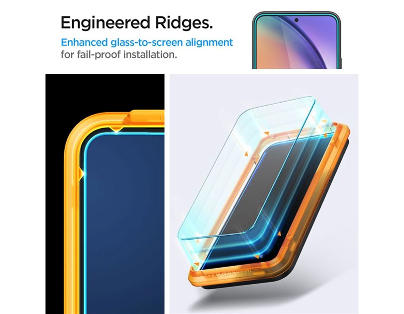 Spigen Glass Align Master Clear, zaštitno staklo za ekran telefona, 2 kom + okvir za instalaciju - Samsung Galaxy A54 5G (AGL05966) 