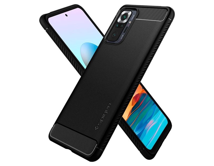 Spigen Rugged Armor, zaštitna maska za telefon, crna - Xiaomi Redmi Note 10 Pro/Max