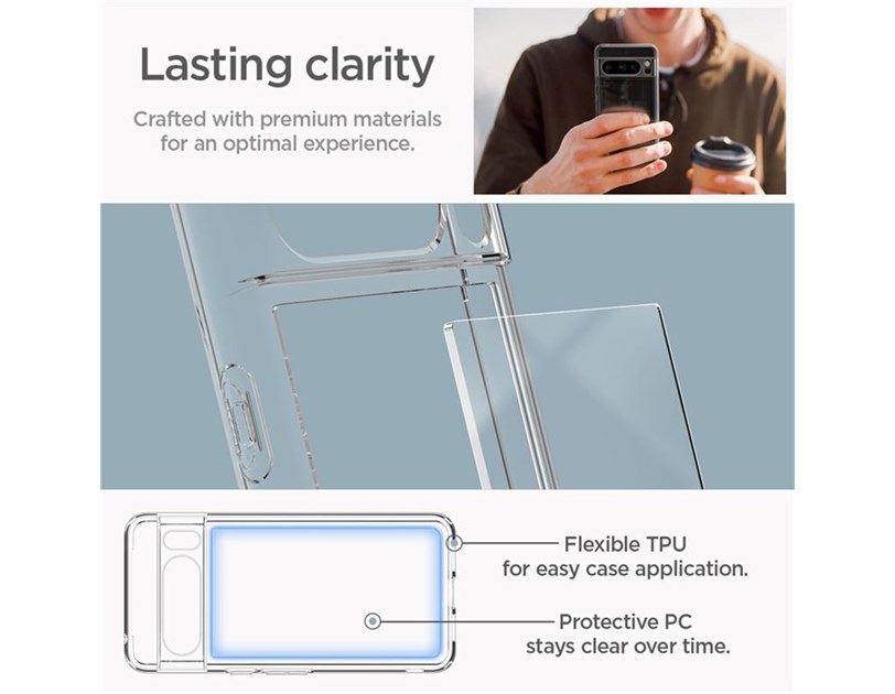 Spigen Ultra Hybrid, zaštitna maska za telefon, prozirna - Google Pixel 8 Pro (ACS06315)