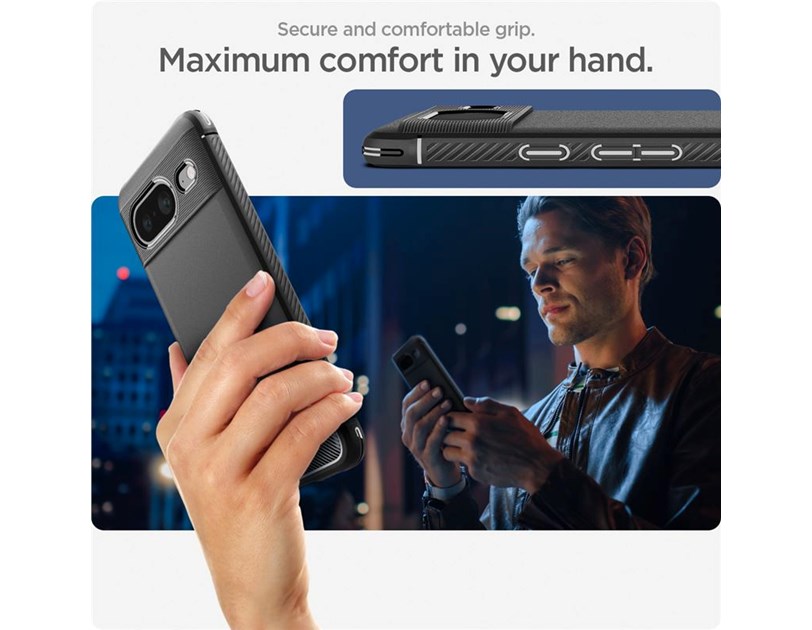 Spigen Rugged Armor, zaštitna maska za telefon, mat crna - Google Pixel 8 (ACS06277)
