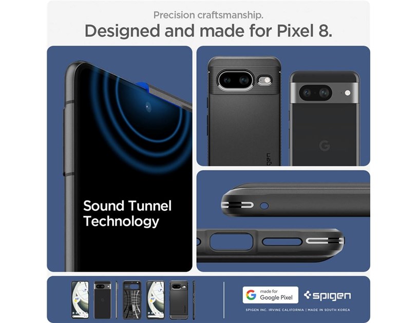 Spigen Rugged Armor, zaštitna maska za telefon, mat crna - Google Pixel 8 (ACS06277)