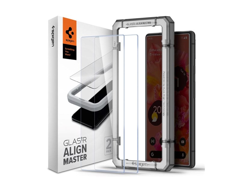 Spigen Glas.tR AlignMaster, zaštitno staklo za ekran telefona, 2 kom + okvir za instalaciju - Pixel 6 (AGL04164)