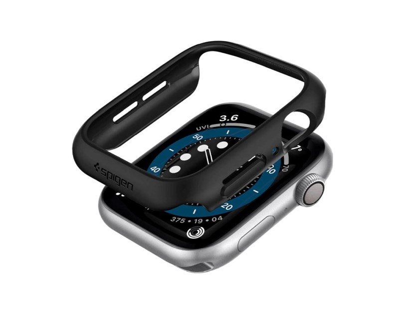 Spigen Thin Fit, zaštitna maska za Apple pametni sat, crna - Apple Watch SE 2022/6/SE/5/4 (44mm)