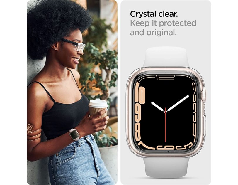 Spigen Liquid Crystal, zaštitna maska za Apple pametni sat, prozirna (45mm/44mm), ACS04196