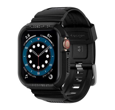 Spigen Rugged Armor Pro, zaštitna maska s remenom za Apple pametni sat, crna - Apple Watch 8/7 (45mm)/SE 2022/6/SE/5/4 (44mm)