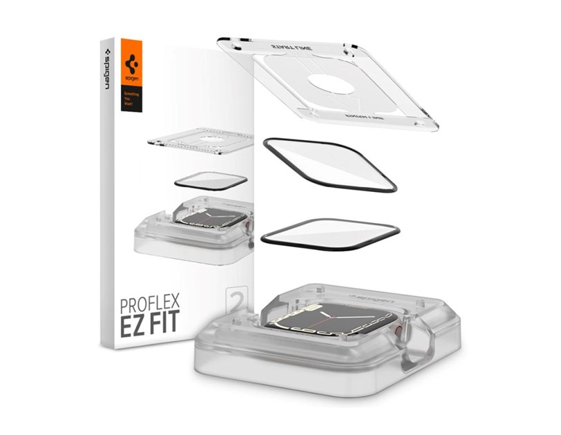Spigen ProFlex EZ Fit, zaštitno staklo za Apple pametni sat, 2 kom + okvir za poravnanje - Apple Watch 9/8/7 41mm (AFL04052)