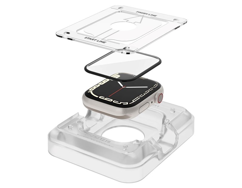 Spigen ProFlex EZ Fit, zaštitno staklo za Apple pametni sat, 2 kom + okvir za poravnanje - Apple Watch 9/8/7 41mm (AFL04052)
