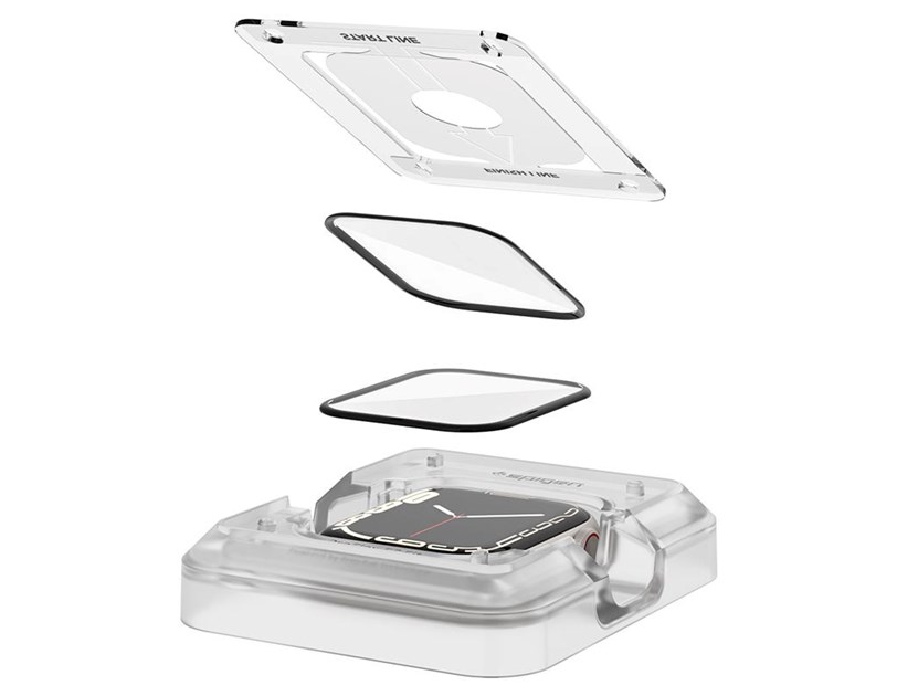 Spigen ProFlex EZ Fit, zaštitno staklo za Apple pametni sat, 2 kom + okvir za poravnanje - Apple Watch 9/8/7 41mm (AFL04052)