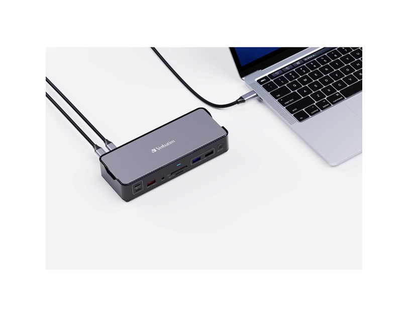 Verbatim CDS-15 portni USB-C Pro Docking Station  2 x HDMI | DP | RJ45 | USB-A 3.1 | 2 x USB-A 3.0 | USB-A 2.0 | 2 x USB-C® 3.1 | SD | microSD | Audio | USB-C PD | USB-C Host