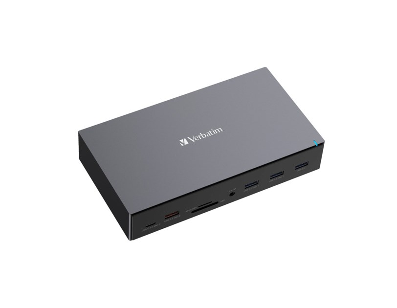 Verbatim CDS-17 portni USB-C Pro Docking Station HDMI do 8K | 2 x HDMI do 4K | 2 x DP | RJ45 | USB-A 3.2 | 2 x USB-A 3.0 | 2 x USB-A 2.0 | USB-C® 3.2 | SD | microSD | Audio | DC napajanje | USB-C Host