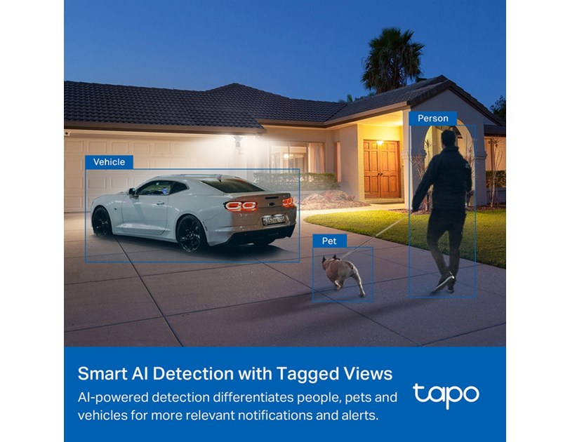 TP-Link Tapo C720 Smart Floodlight kamera 2K QHD, H.264, 2.4 GHz, 2800 Lm, dvosmjerni audio, detekcija pokreta, IP65