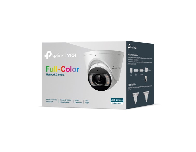 TP-Link VIGI InSight S445 Full color kamera 2K 4MP, Pan/Tilt/Rotation, H.265+, 2.8mm leća, RJ45, Night Vision, microSD, dvosmjerni audio, detekcija pokreta, vodootporna IP67, VIGI app