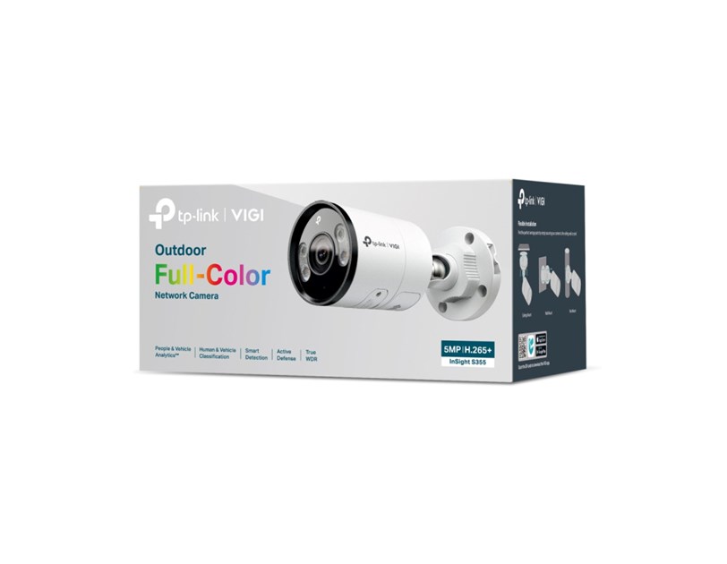 TP-Link VIGI InSight S355 Full color kamera 2K 5MP, Pan/Tilt/Rotation, H.265+, 6mm leća, RJ45, Night Vision, microSD, dvosmjerni audio, detekcija pokreta, vodootporna IP67, VIGI app