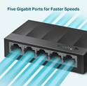 TP Link 5-port Gigabit Desktop preklopnik (Switch), 802.3X Flow Control, vanjsko napajanje