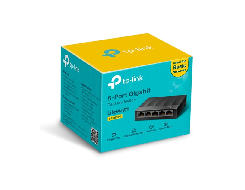 TP Link 5-port Gigabit Desktop preklopnik (Switch), 802.3X Flow Control, vanjsko napajanje