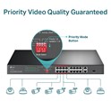 TP-Link 16-Port PoE+ Smart preklopnik (Switch), 24×10/100M, 2×G-LAN, 1×G SFP (250W)