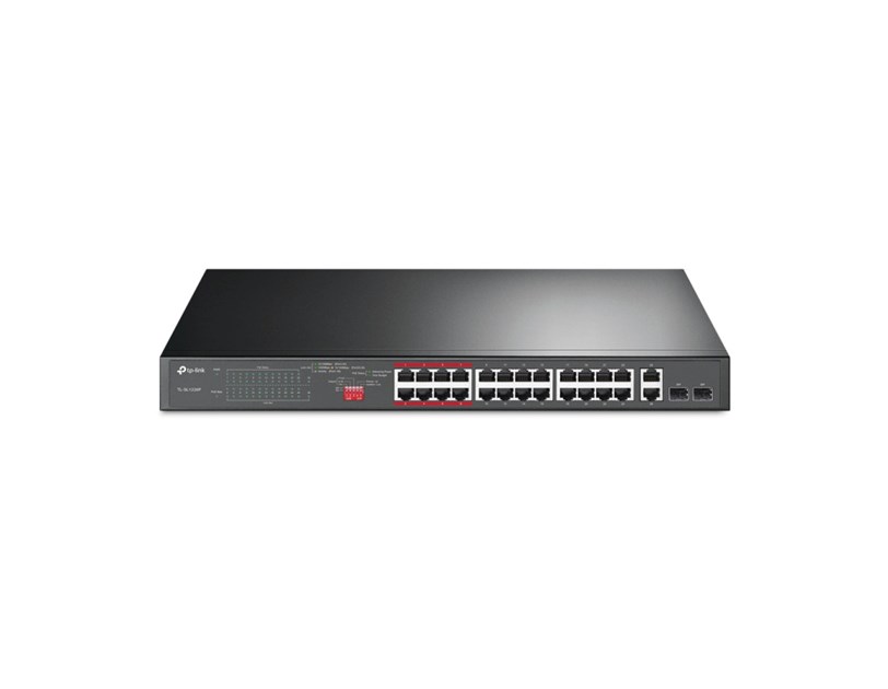 TP-Link TL-SL1226P 24-Port PoE+ Smart preklopnik (Switch), 24×10/100M, 2×G-LAN, 2×G SFP (250W)
