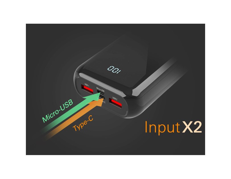 Silicon Power punjač Powerbank QS28, 20000mAh, 18W, 2×USB-A (QC3.0)/1×USB-C (PD)/Micro USB, crni