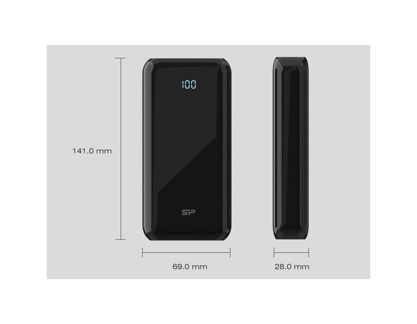 Silicon Power punjač Powerbank QS28, 20000mAh, 18W, 2×USB-A (QC3.0)/1×USB-C (PD)/Micro USB, crni