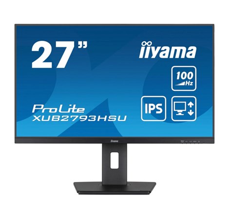 IIYAMA 27" XUB2793HSU-B7 FHD (1920x1080) IPS, 100Hz, 16:9, 1ms, 300 cd/m2, 1300:1, 1xHDMI/DP, 2xUSB-A, pivot, zvučnici, crni